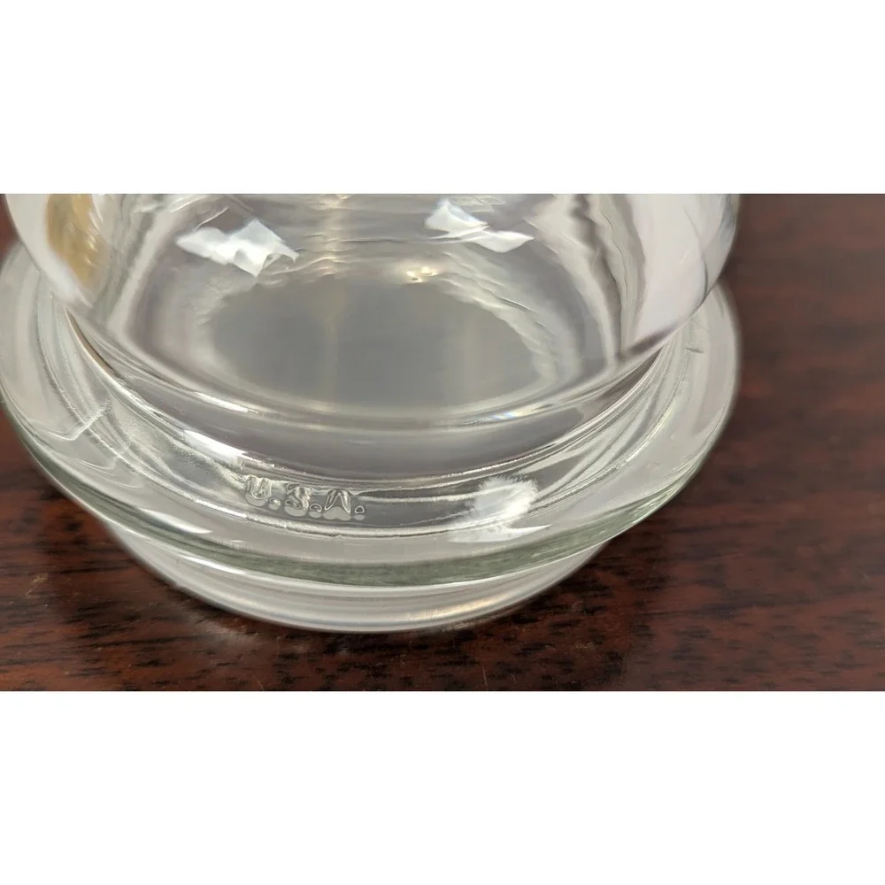 Vintage Aunt Jennys Split Peas Glass Canister Jar with Lid Advertising Kitchen